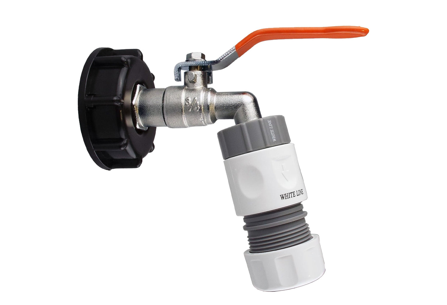 IBC 2” S60X6 Lid with Lever Valve and Max Flo Hose Connector Kit