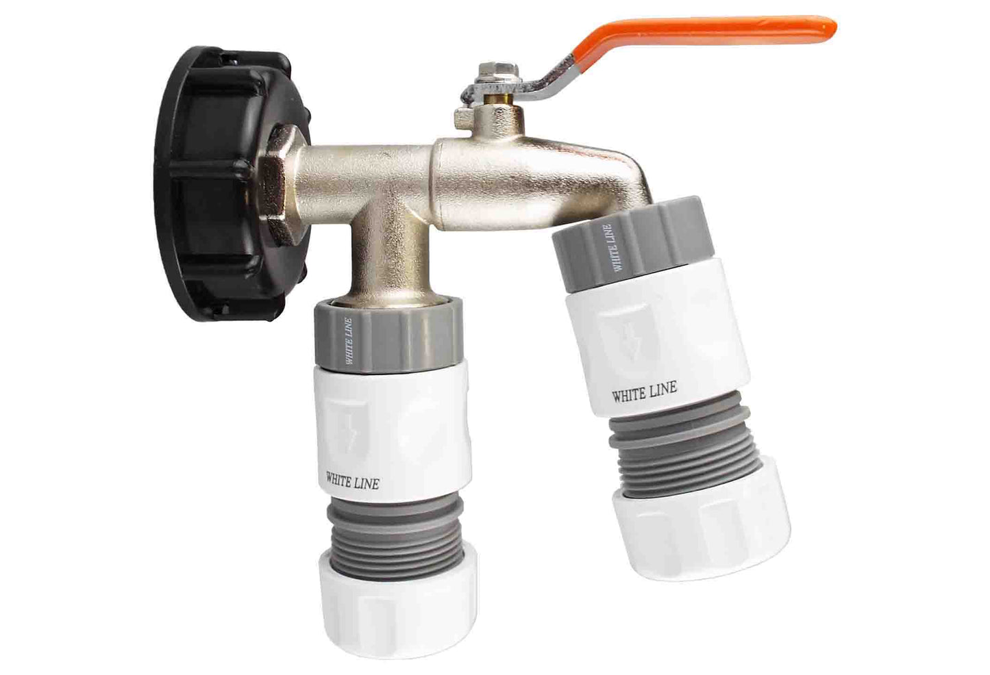 IBC 2” S60X6 End Cap with Twin Lever Tap and Max Flo Hose Connector Kit