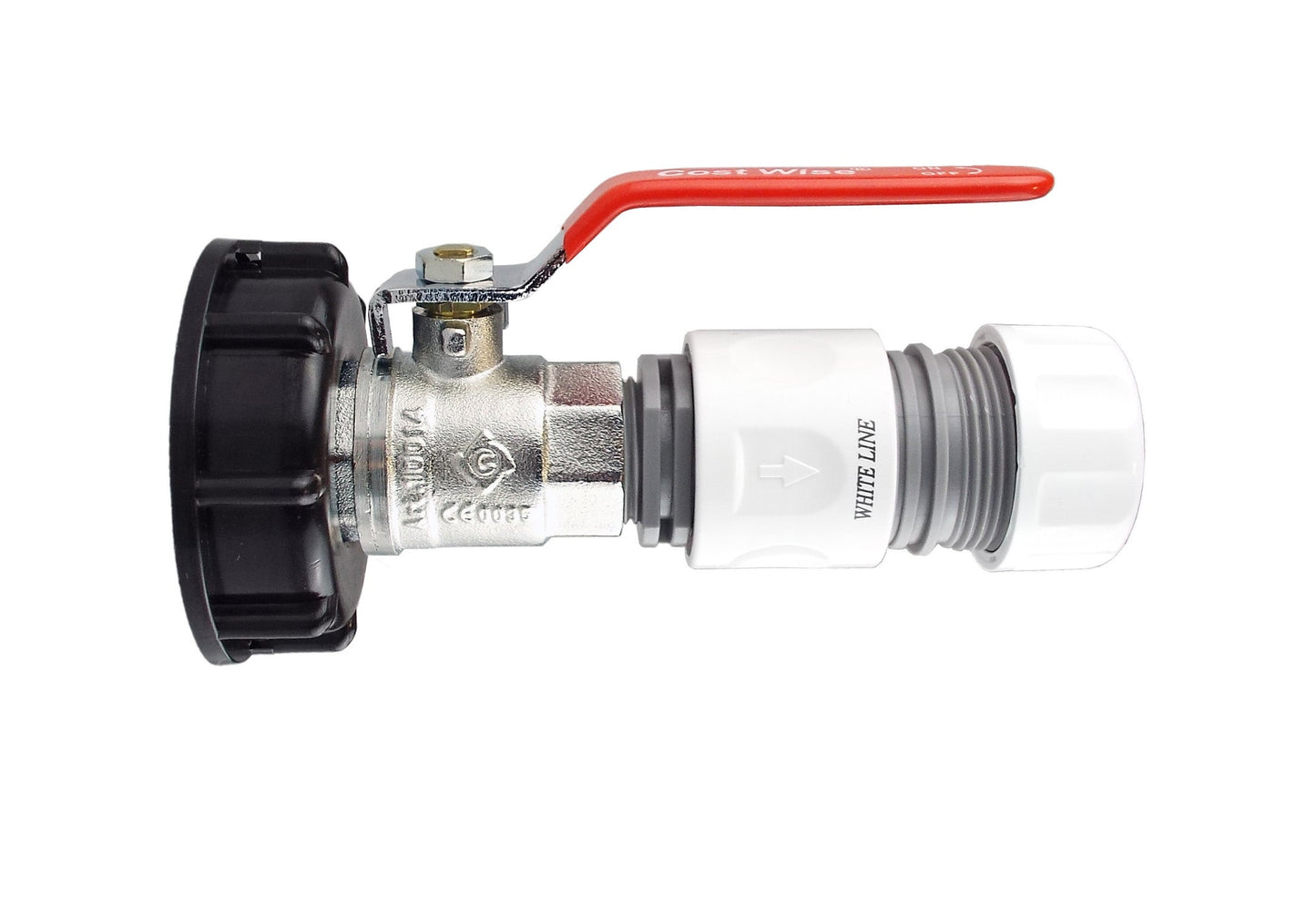 IBC 2” S60X6 Lid with ¾” BSP Lever Tap and Max Flo Hose Fittings Kit