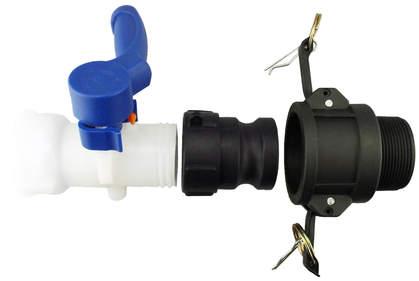 IBC 2” S60X6 Valve with 1” Type B Camlock Connector – IBC S60X6 to 1” Coupling Adapter