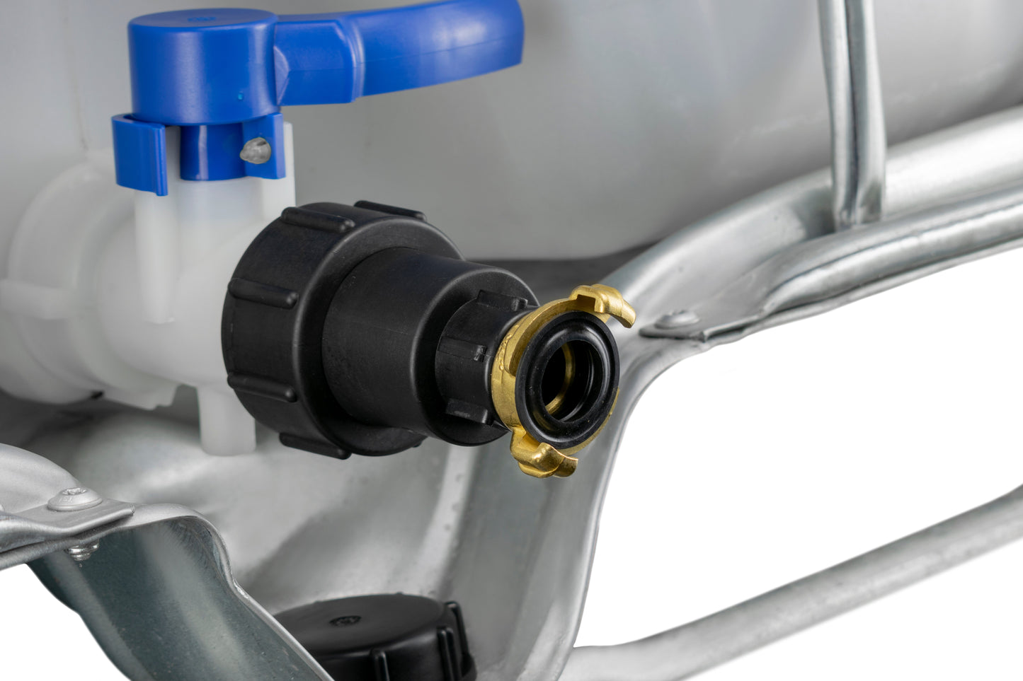 IBC 2” S60X6 – 1/2" BSPF Extended Connector with Geka-Style Coupling