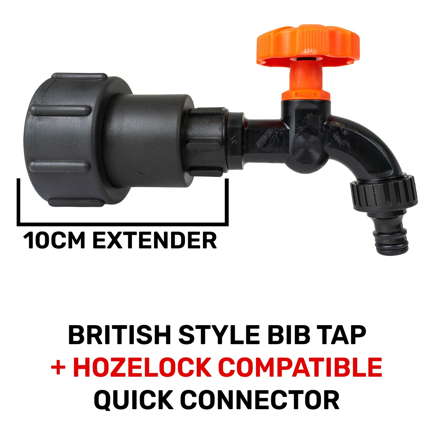 IBC 2” S60X6 to ¾” BSP Female Extension Adapter with ¾” BSP Plastic Garden Tap