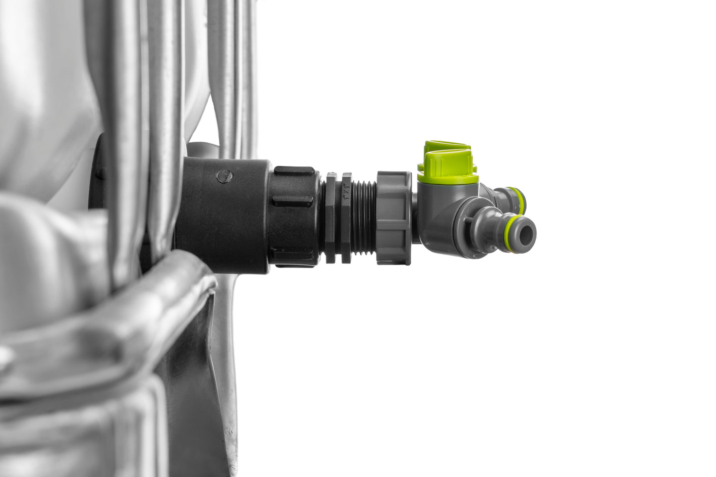 IBC 2” S60X6 to ¾” BSP Female Extension Adapter with ¾” BSP Thread and Dual Outlet Splitter
