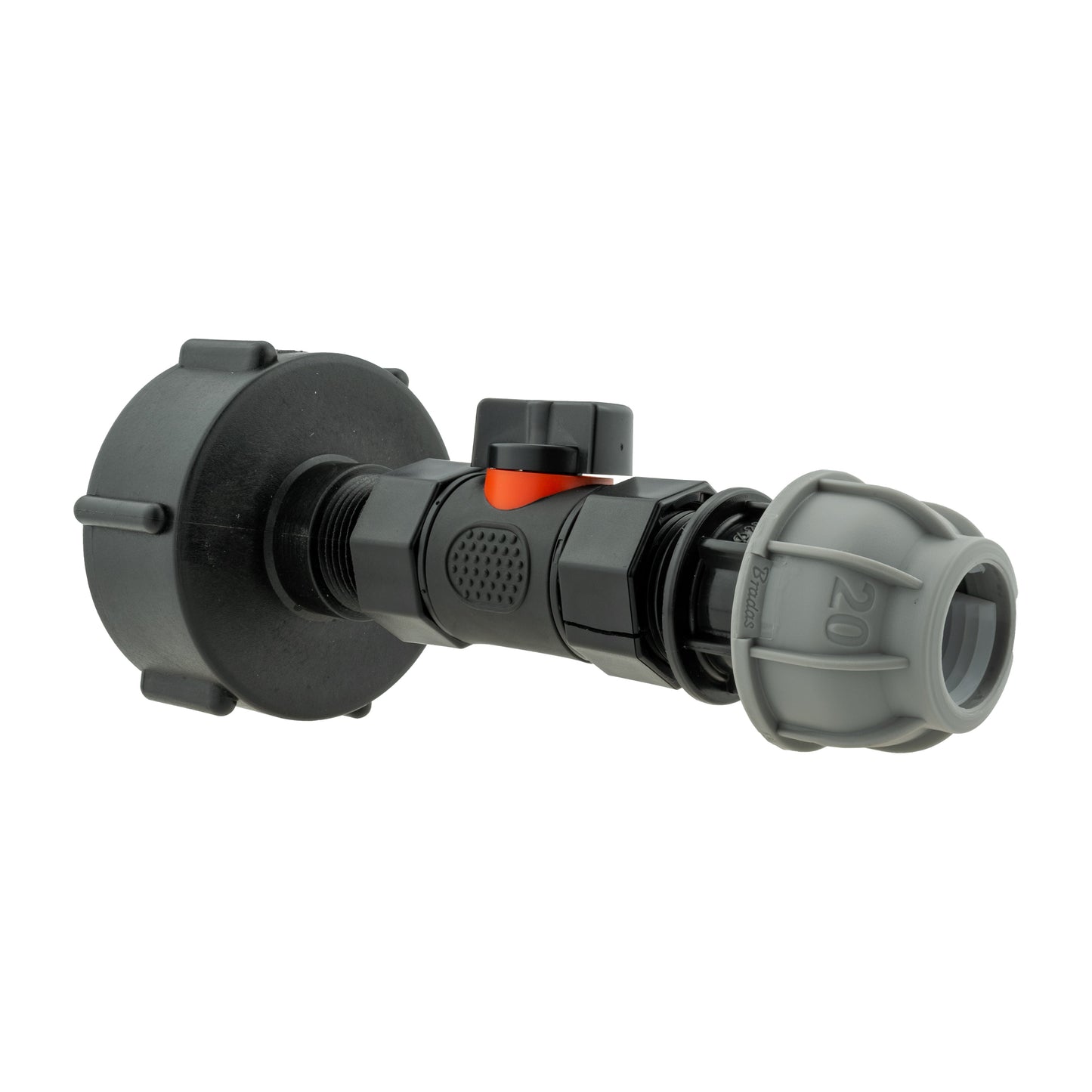 IBC 2” S60X6 Lid with Integrated BSP Female Valve and 20mm MDPE Straight Connector
