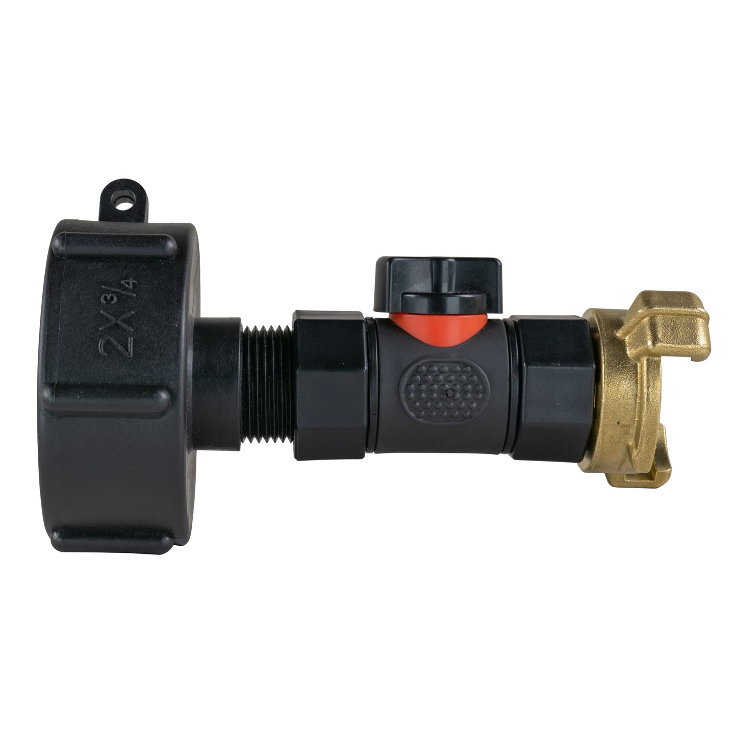IBC 2” S60X6 Cap with Integrated BSP Female Valve and Geka-Type Hose Connector