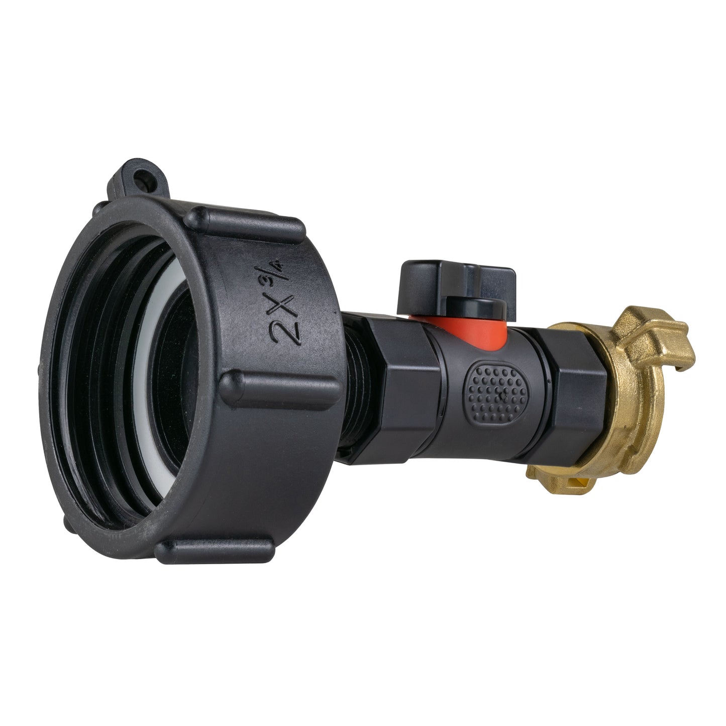 IBC 2” S60X6 Cap with Integrated BSP Female Valve and Geka-Type Hose Connector