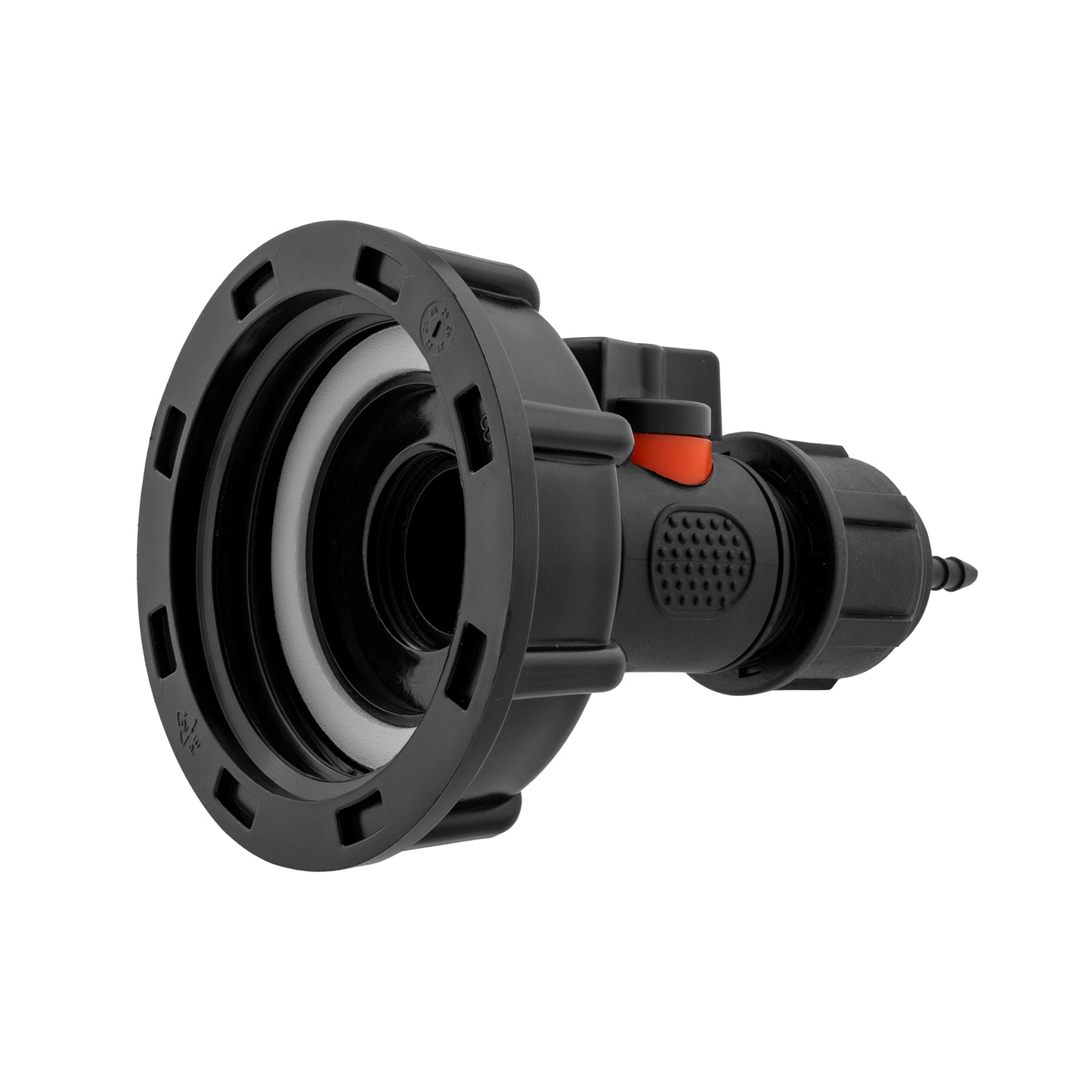 IBC 2” S60X6 Cap with Integrated BSP Male Valve and 4mm Barbed Micro Connector