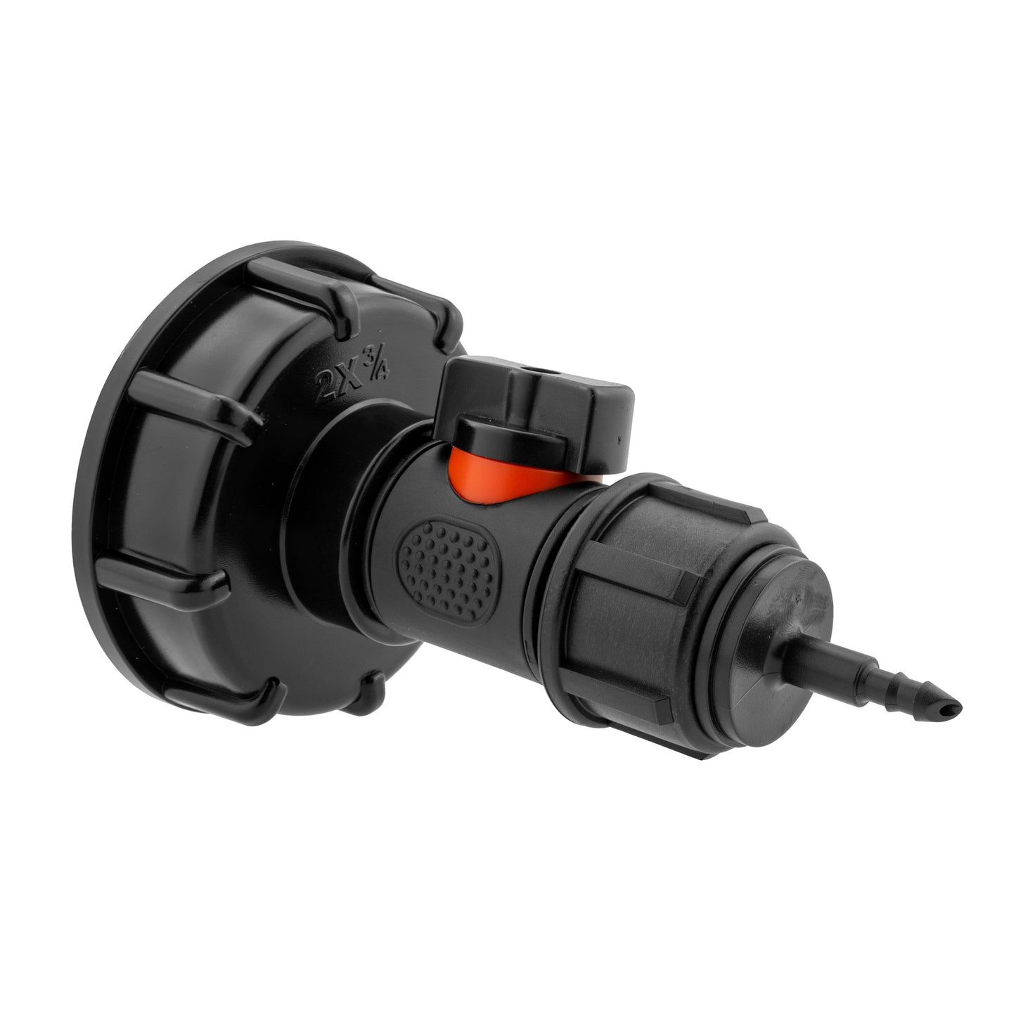 IBC 2” S60X6 Cap with Integrated BSP Male Valve and 4mm Barbed Micro Connector