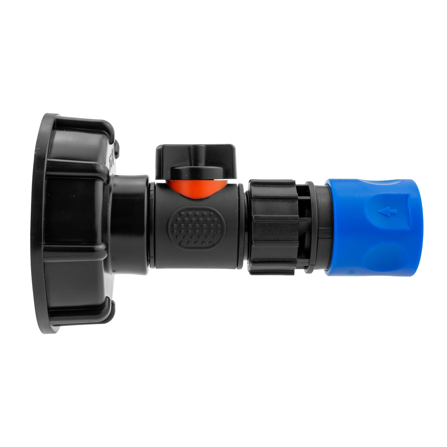 IBC 2” S60X6 Lid with Integrated BSPM Valve and Blue ¾” BSPF Hose Connector