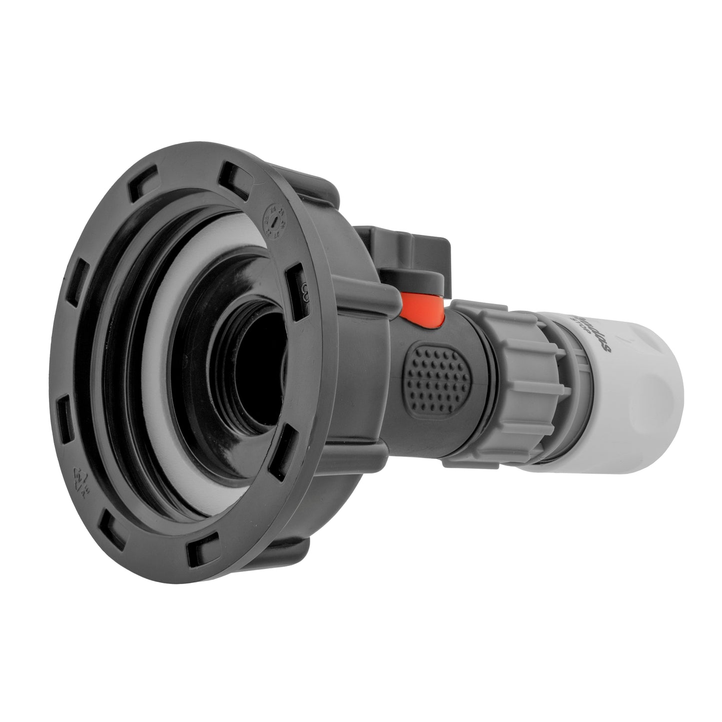 IBC 2” S60X6 Cap with Integrated BSPM Valve and ¾” BSPF Quick-Connect Female Hose Connector – WL