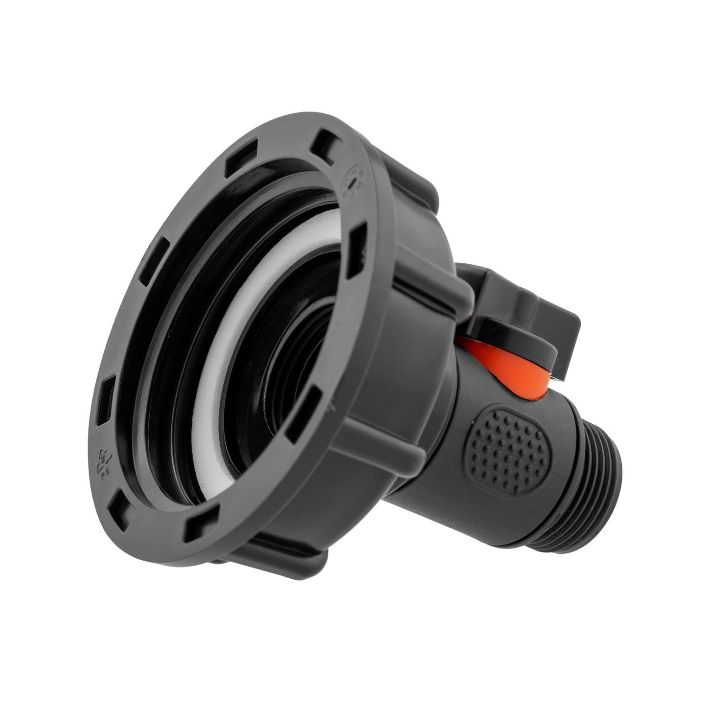 IBC 2” S60X6 Cap with Integrated In-Line BSP Male Threaded Valve