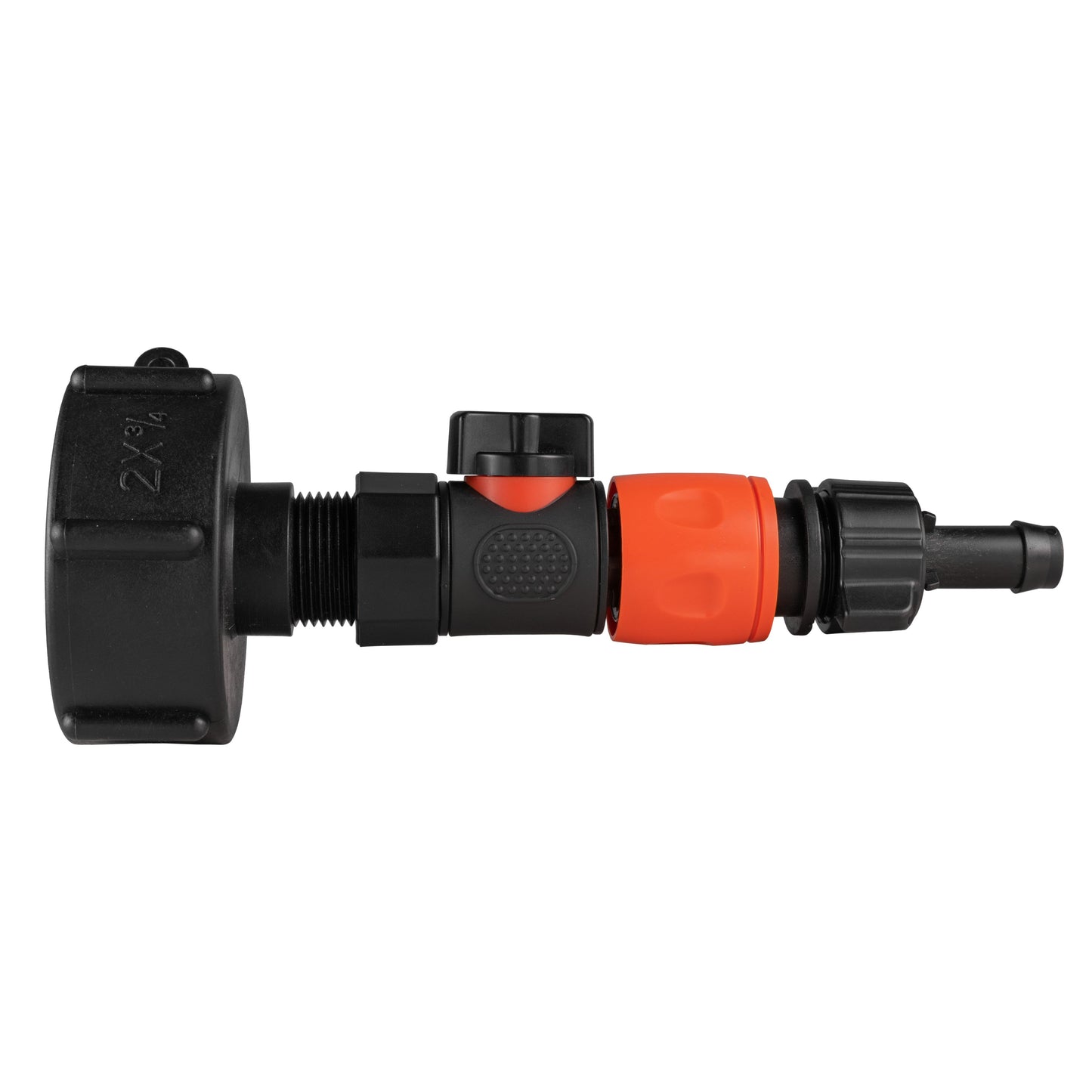 IBC 2” S60X6 Lid with BSPF Thread – Snap-On Male Valve and 16mm Hose Barb Connector Set