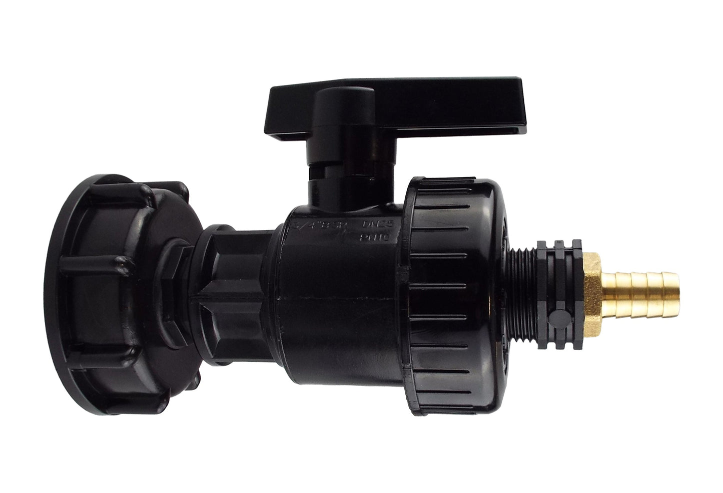 IBC 2” S60X6 Lid with Heavy-Duty Plastic Valve and 13mm Brass Hose Tail
