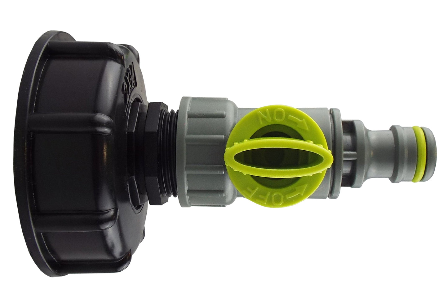 IBC 2” S60X6 Lid with ¾” BSP Thread and Quick-Connect Lime Valve