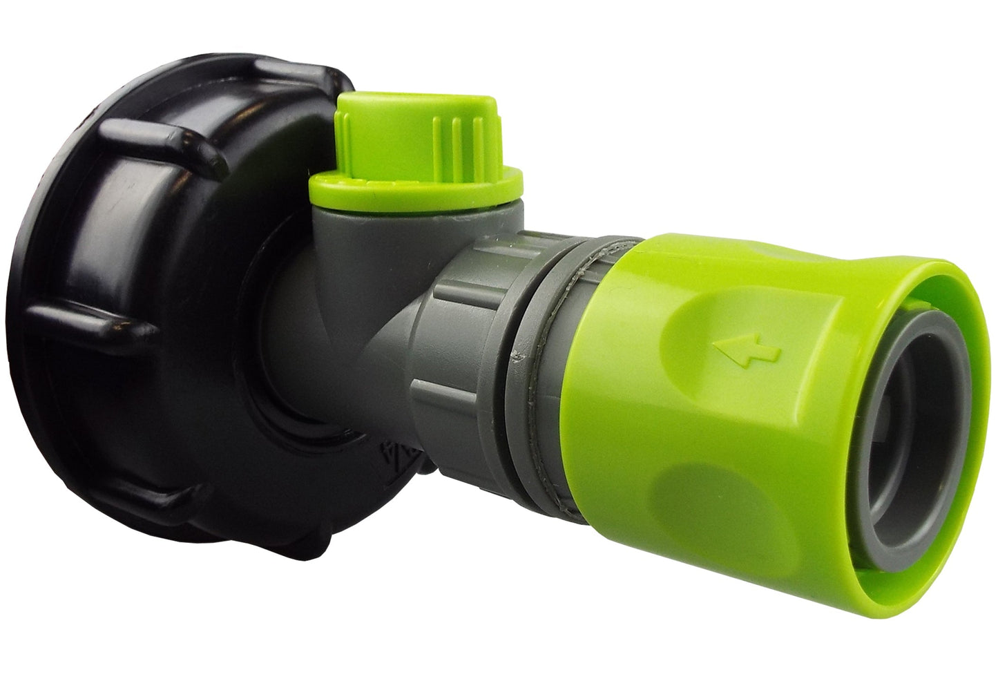 IBC 2” S60X6 Lid with BSP Valve and Lime Hose Click Connector