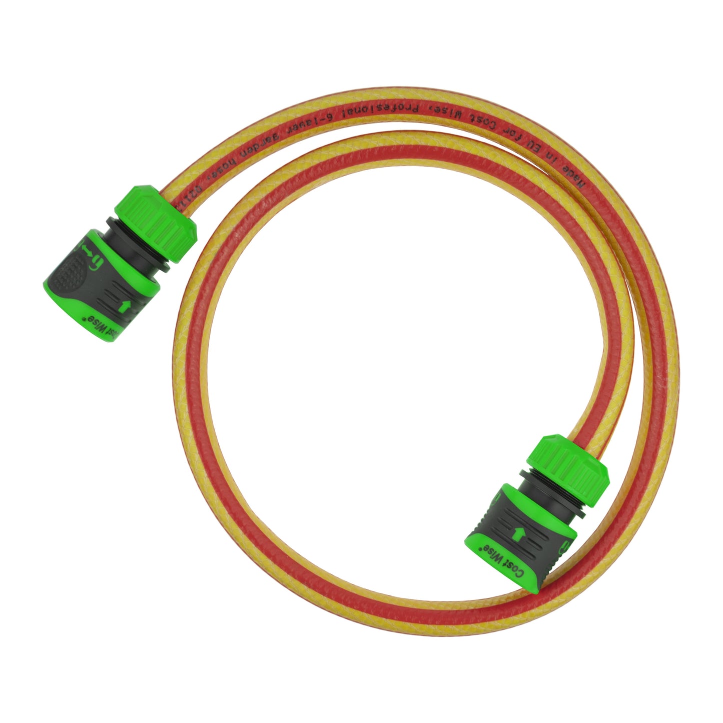 High-Quality Yellow Garden Hose with Green Locking Connectors
