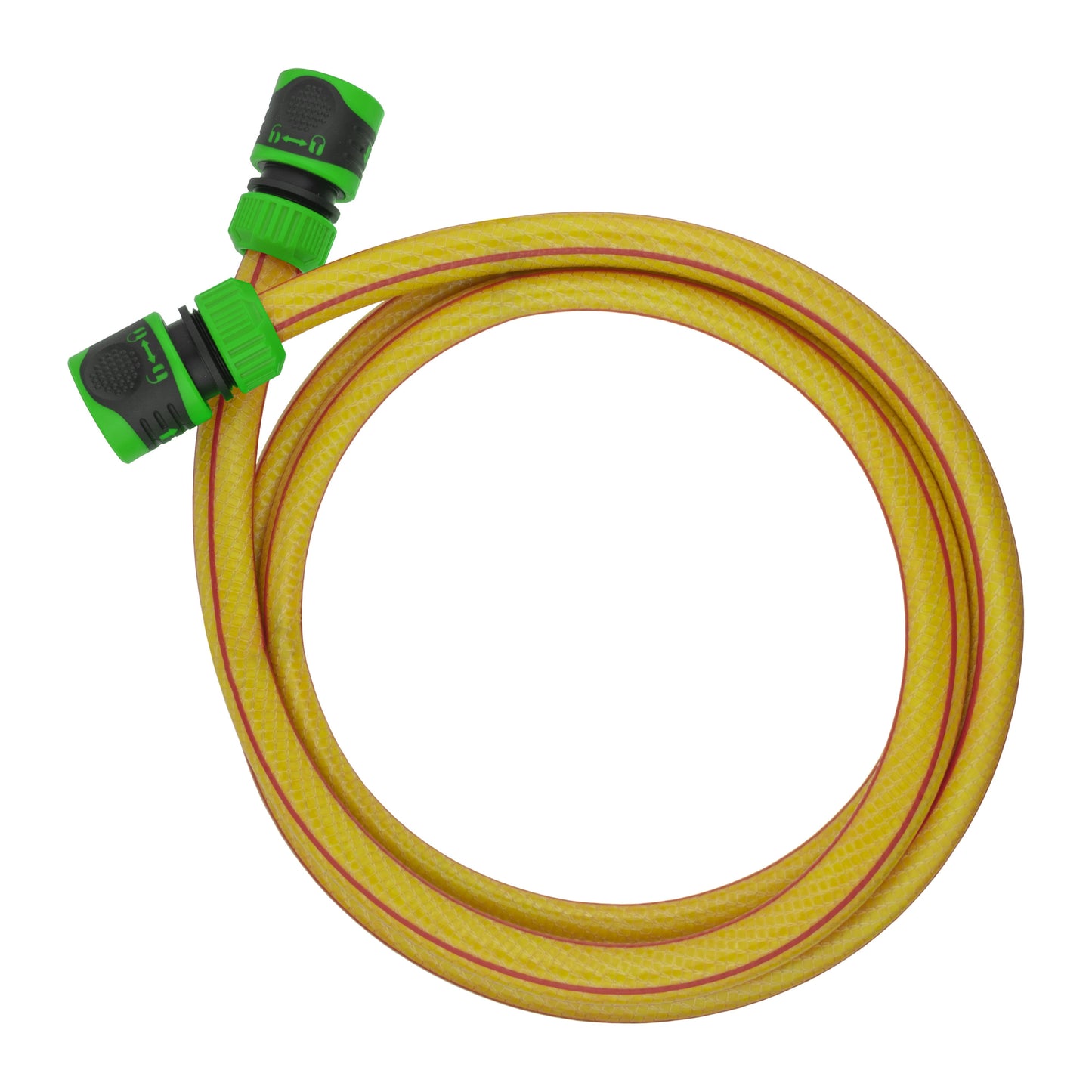 High-Quality Yellow Garden Hose with Green Locking Connectors