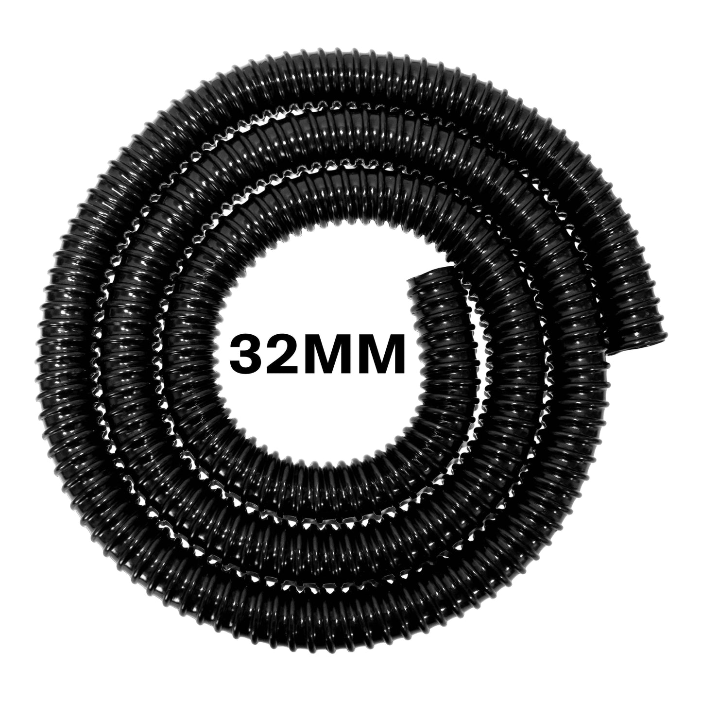 "1.25" (32mm) Corrugated Hose with 2 Double Wire Hose Clamps