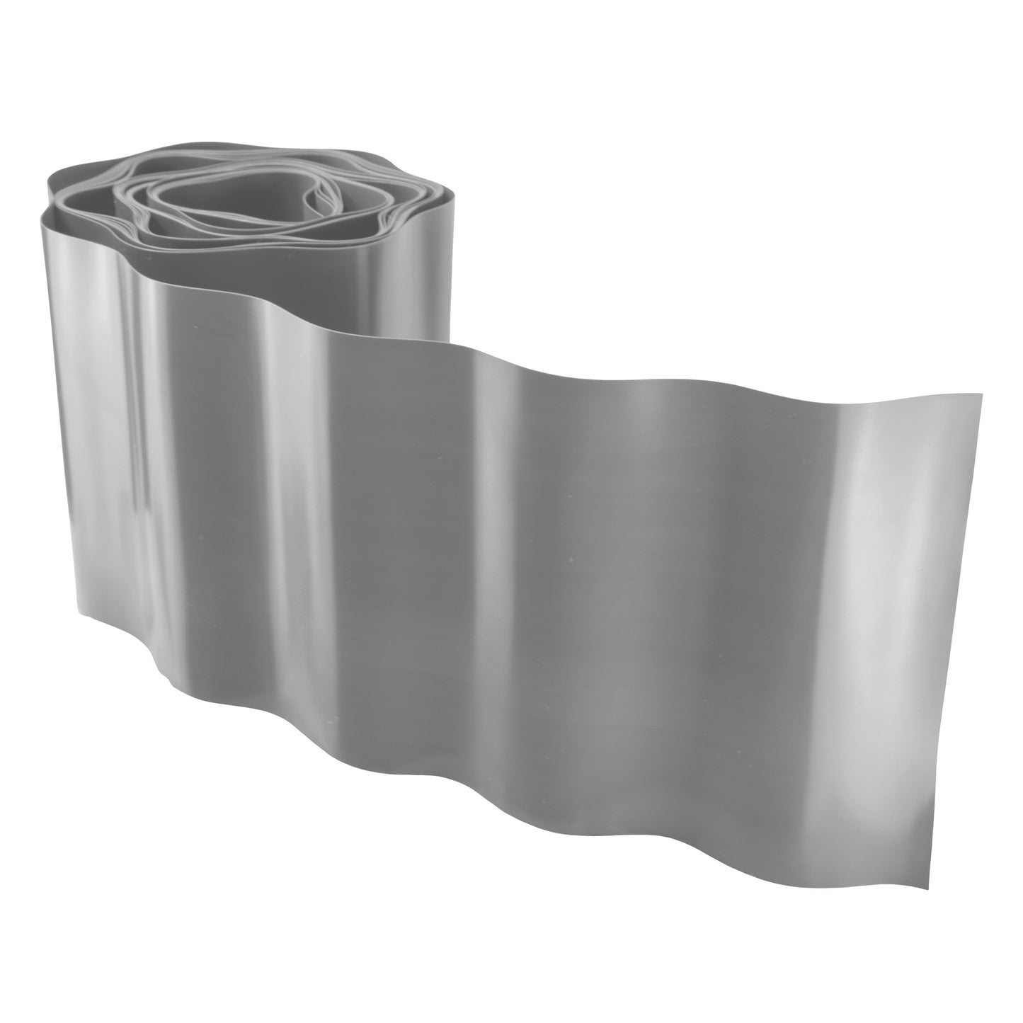 Light Grey Plastic Wave‑Pattern Lawn Edging Strip – 15cm × 9m
