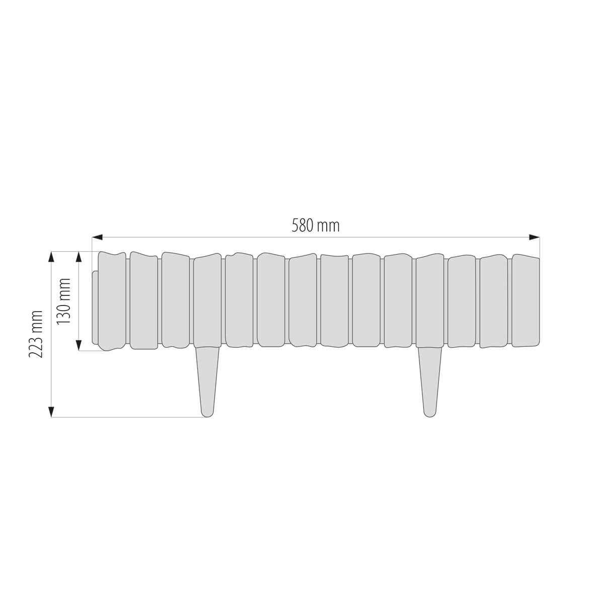 Brown Plastic Palisade Lawn Edging with Wood Texture 2.32m