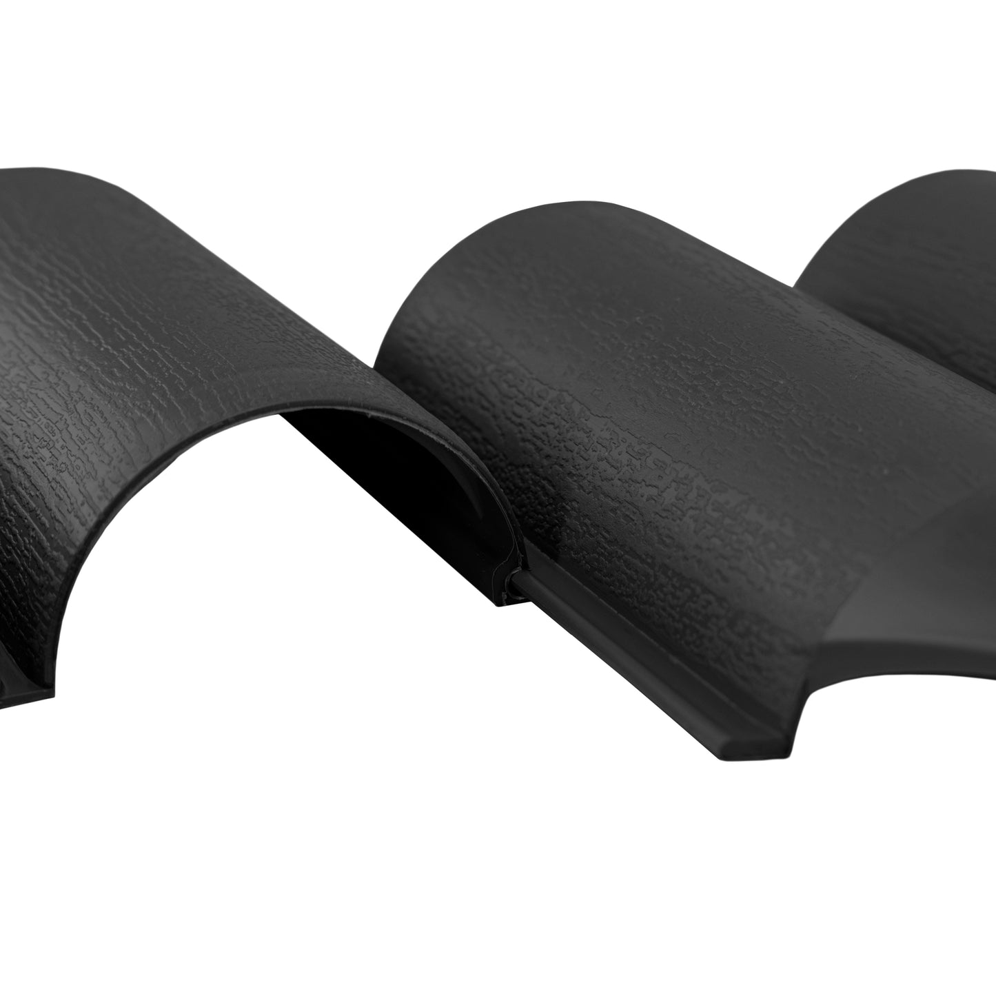 Black Plastic Palisade Lawn Border with Wood Effect 2.5m