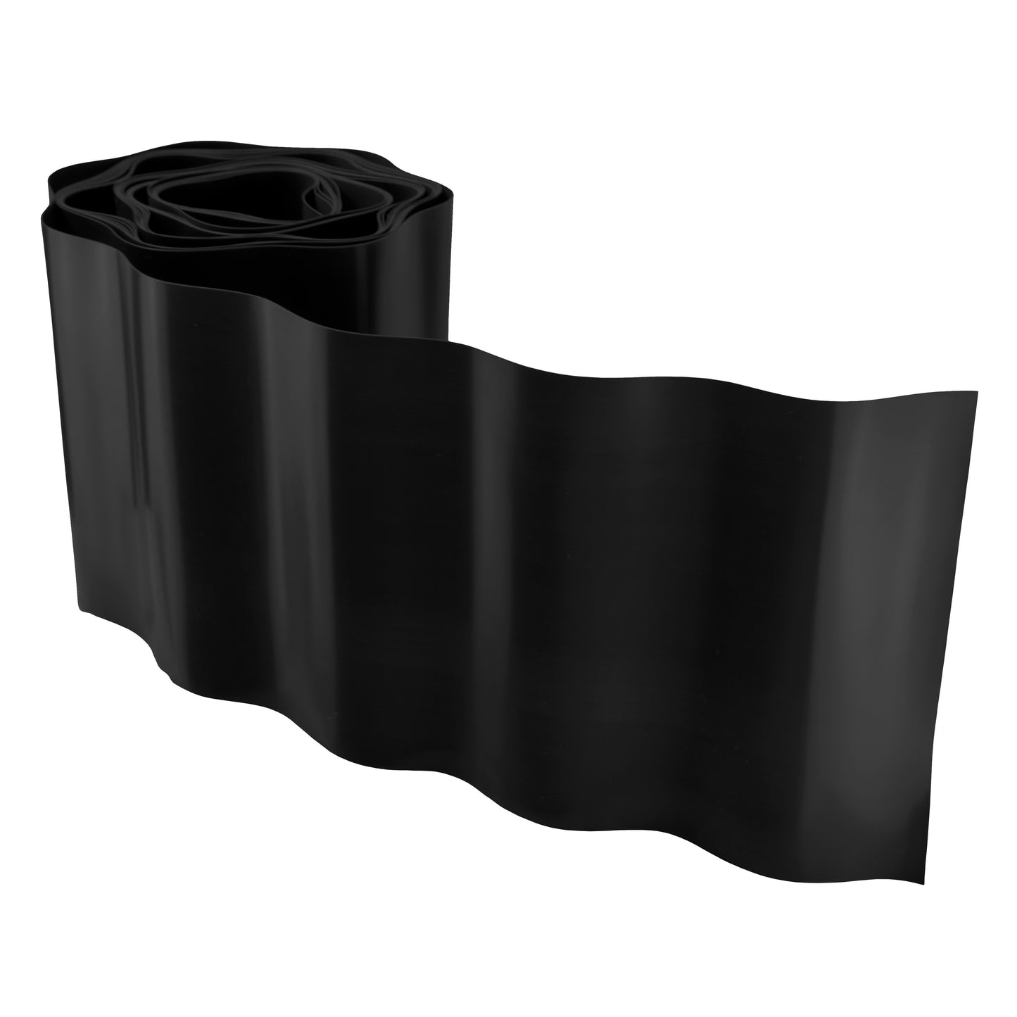 Black Plastic Wave‑Pattern Lawn Edging Strip – 15cm × 9m