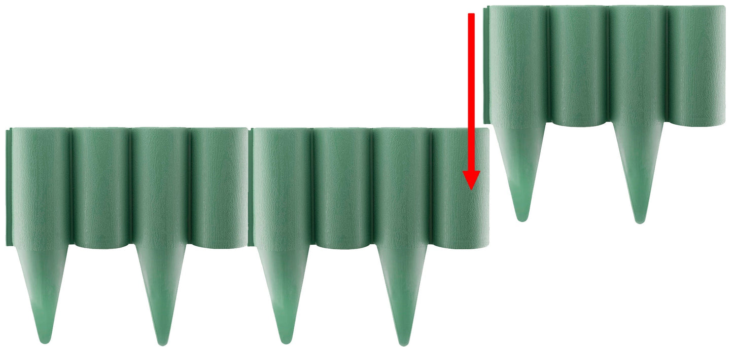 Green Plastic Palisade Lawn Border with Wood Effect 2.5m