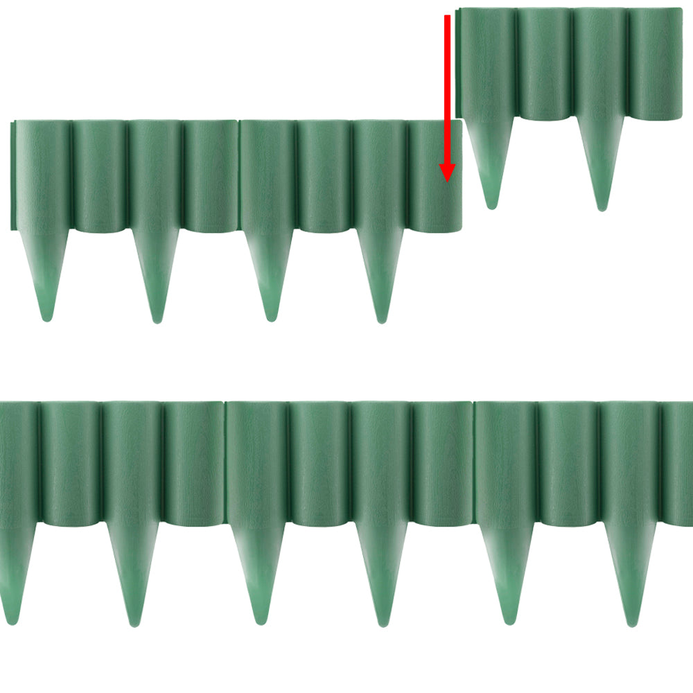 Green Plastic Palisade Lawn Border with Wood Effect 2.5m