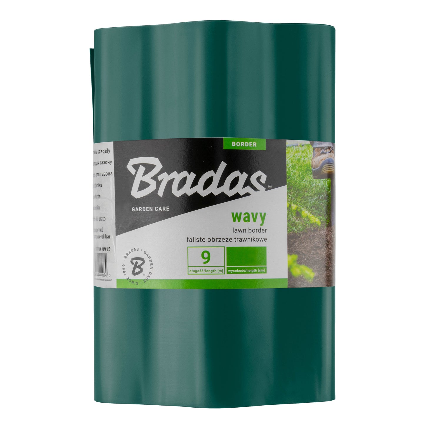 Green Plastic Wave‑Pattern Lawn Edging Strip – 10cm × 9m