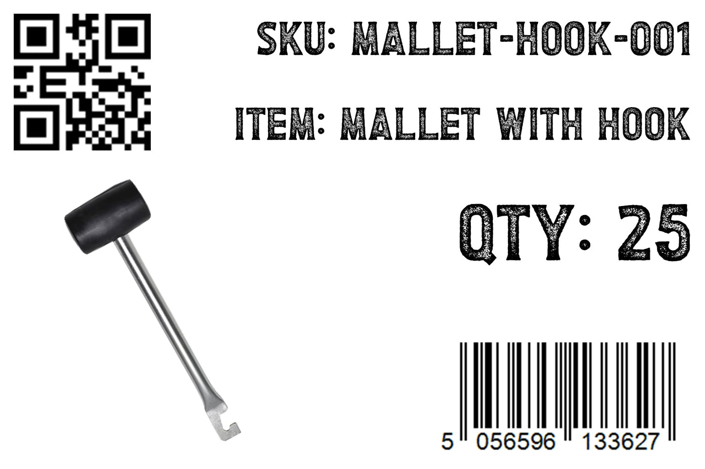 Heavy-Duty Rubber Mallet Tool with Hook