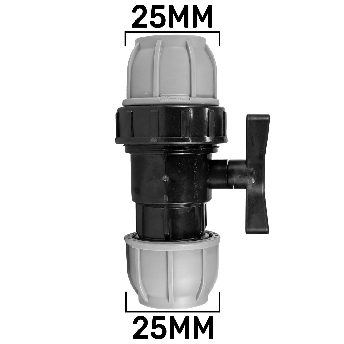 25mm MDPE Wall Flange Set Including 25mm MDPE Valve and ¾” BSP Geka Type Fitting