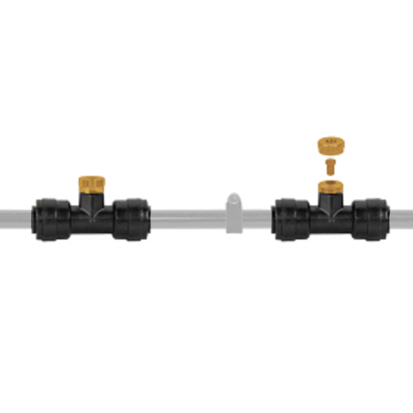 Replacement Tee Nozzle for Outdoor Garden Misting Set – Black & Orange