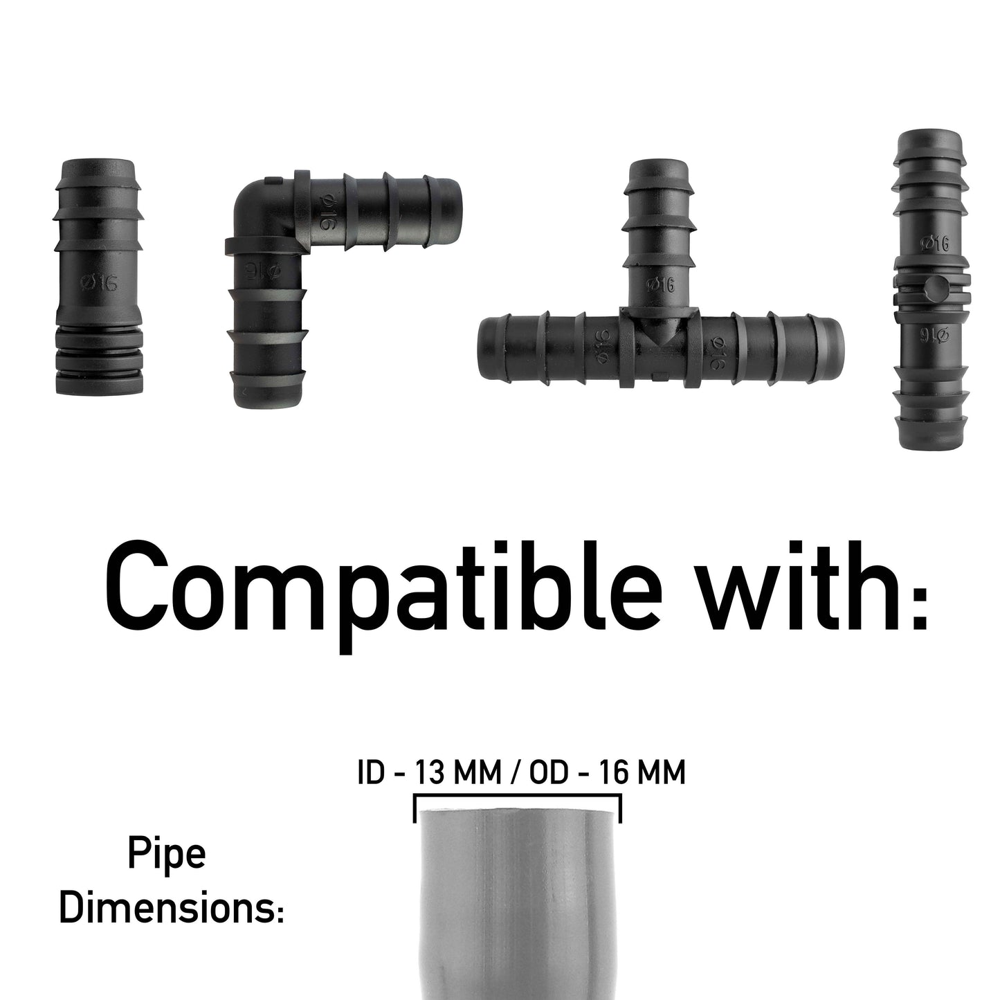 HOZ10 1/2” Barb Hose Connectors Mix