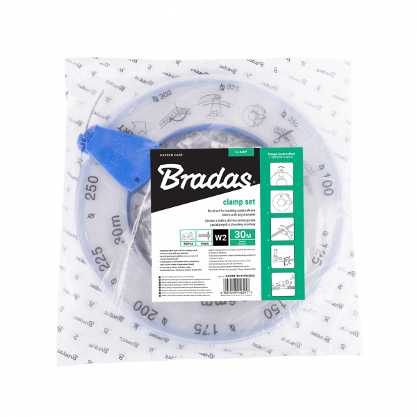 A2 PVC Hose Clip Tape with 50 Clips in Box