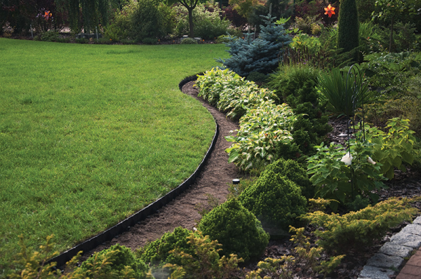 10m Easy Garden Edging Set – 100mm Black Lawn Border with Pegs