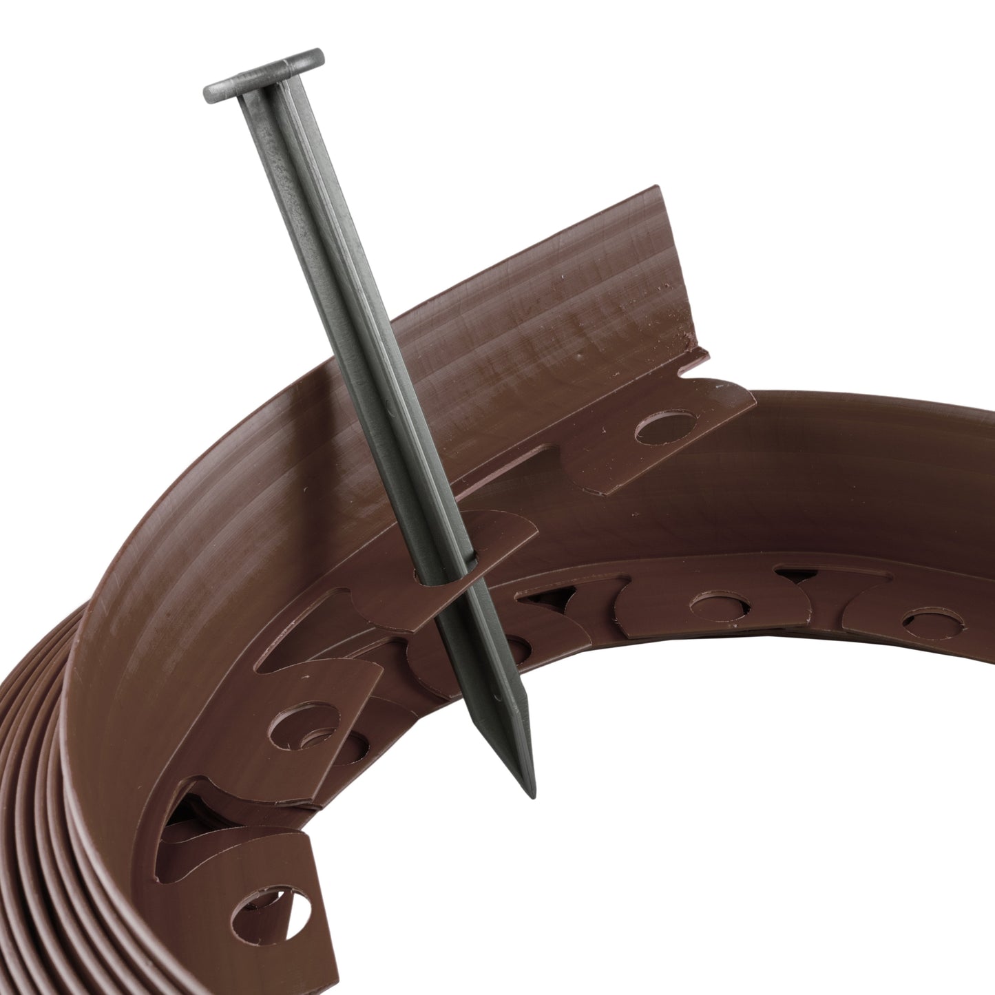 Easy Border Lawn Edging Set 40mm, Brown, 10 Metres with Pegs