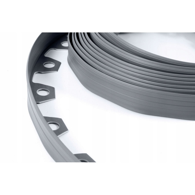 Easy-to-Install Lawn Border Kit, 40mm Grey, 10m Long with Fixing Pegs