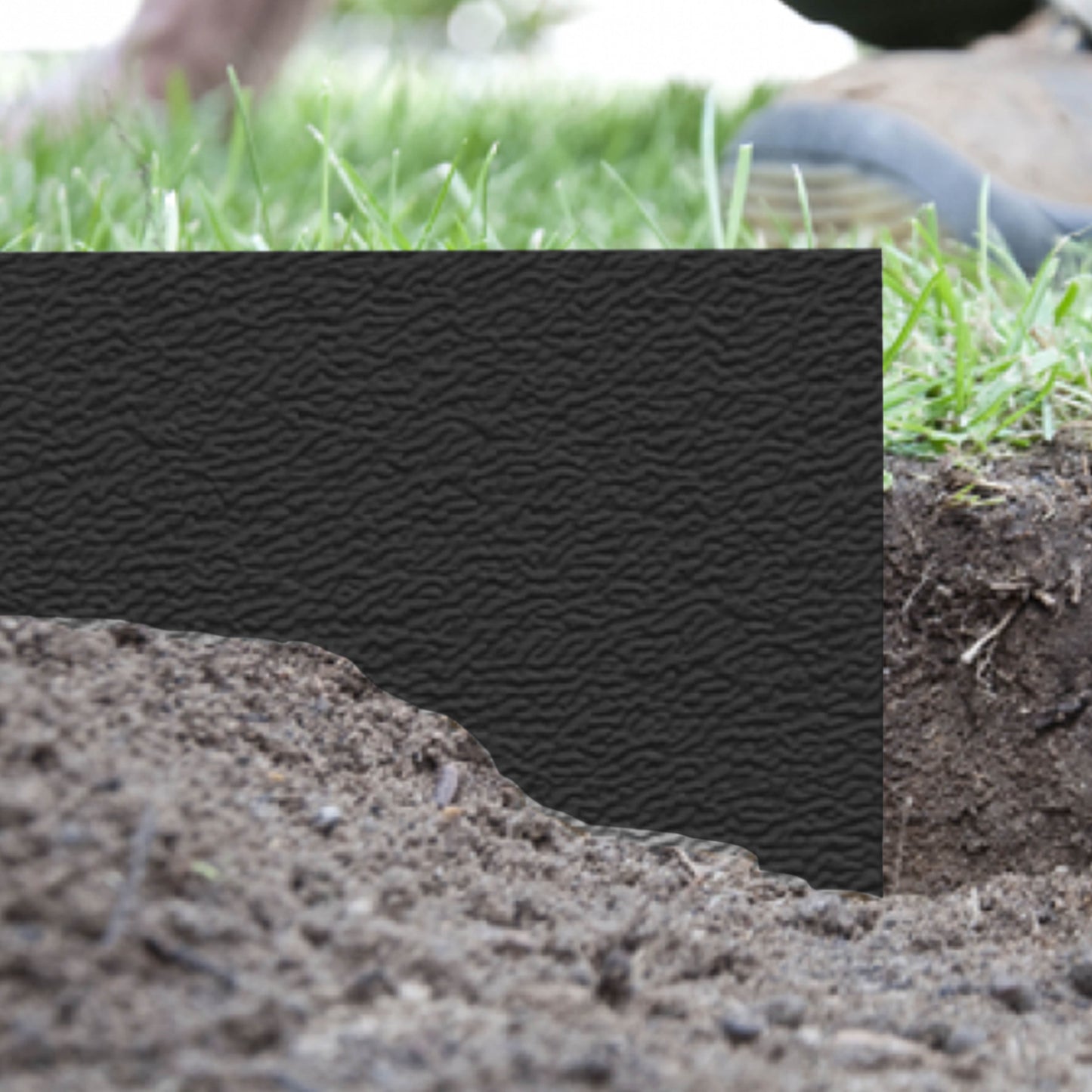 Heavy-Duty Black Garden Lawn Edging 6m x 15cm