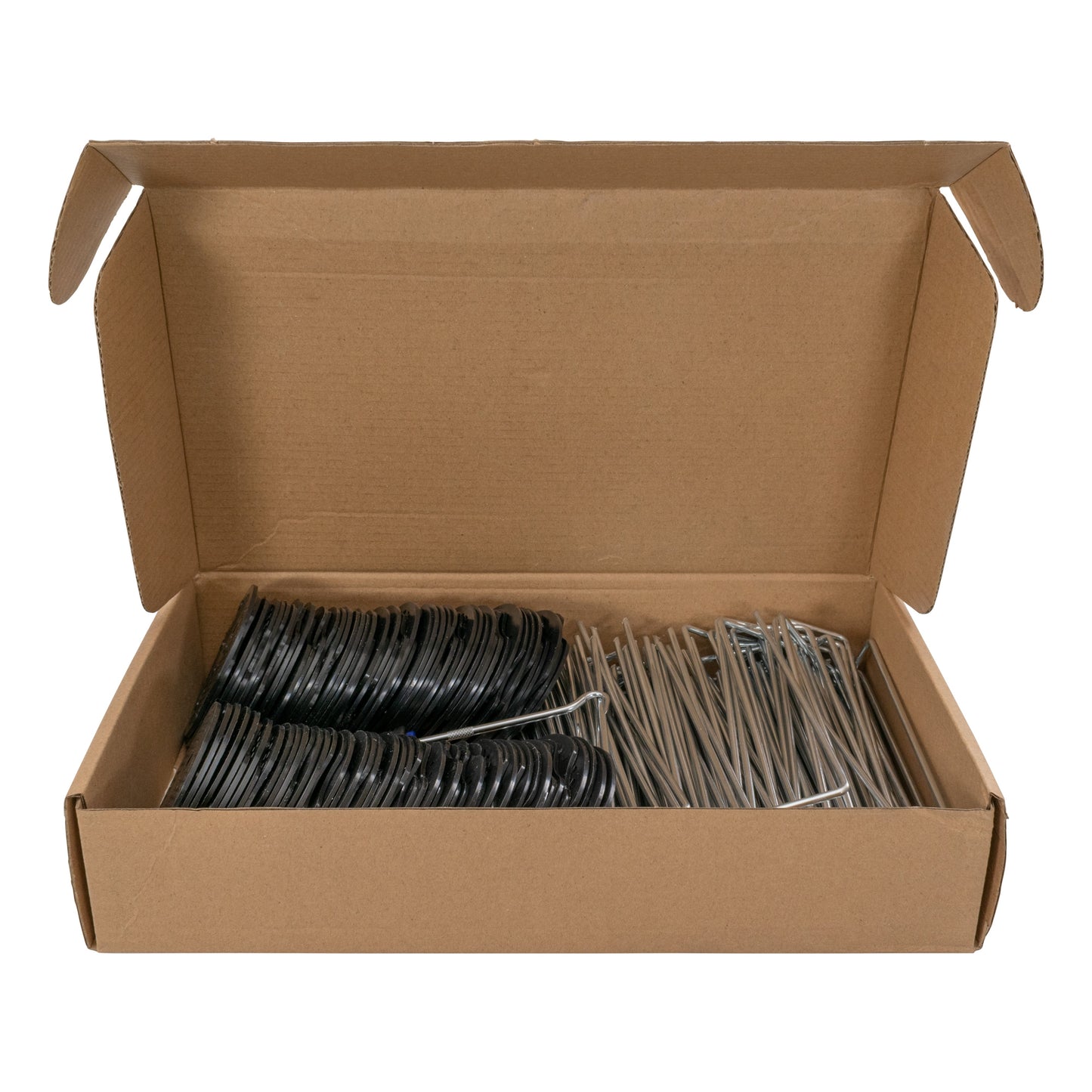 6”/150mm Red Pegs for Weed Control Membranes with Buffer Washers