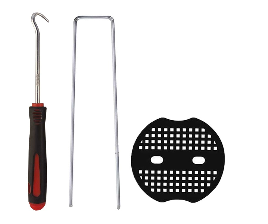 6”/150mm Red Pegs for Weed Control Membranes with Buffer Washers