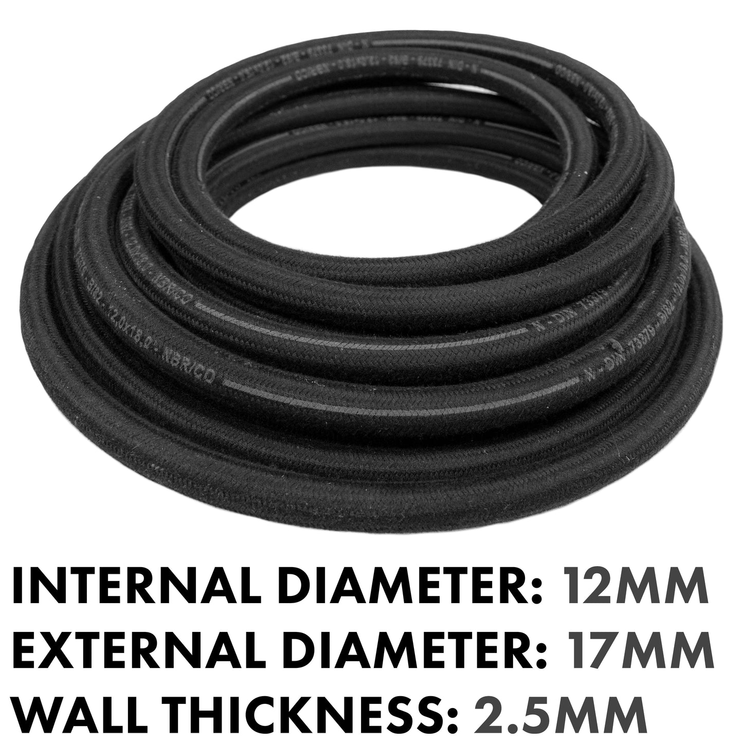 Heat-Resistant Rubber Hose Reinforced with Textile Braid – 12mm/18mm