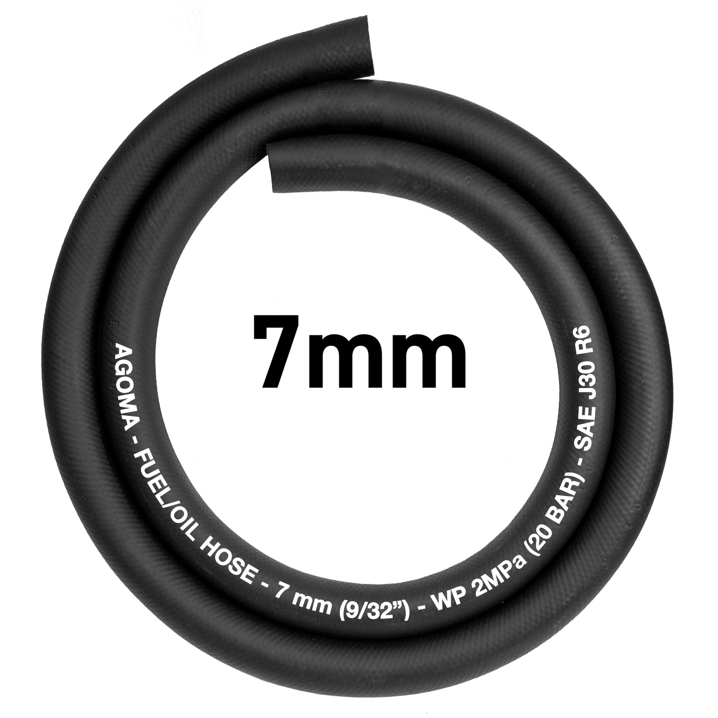 7 mm Braided Rubber Fuel & Oil Hose – SAE J30 R6 Compliant