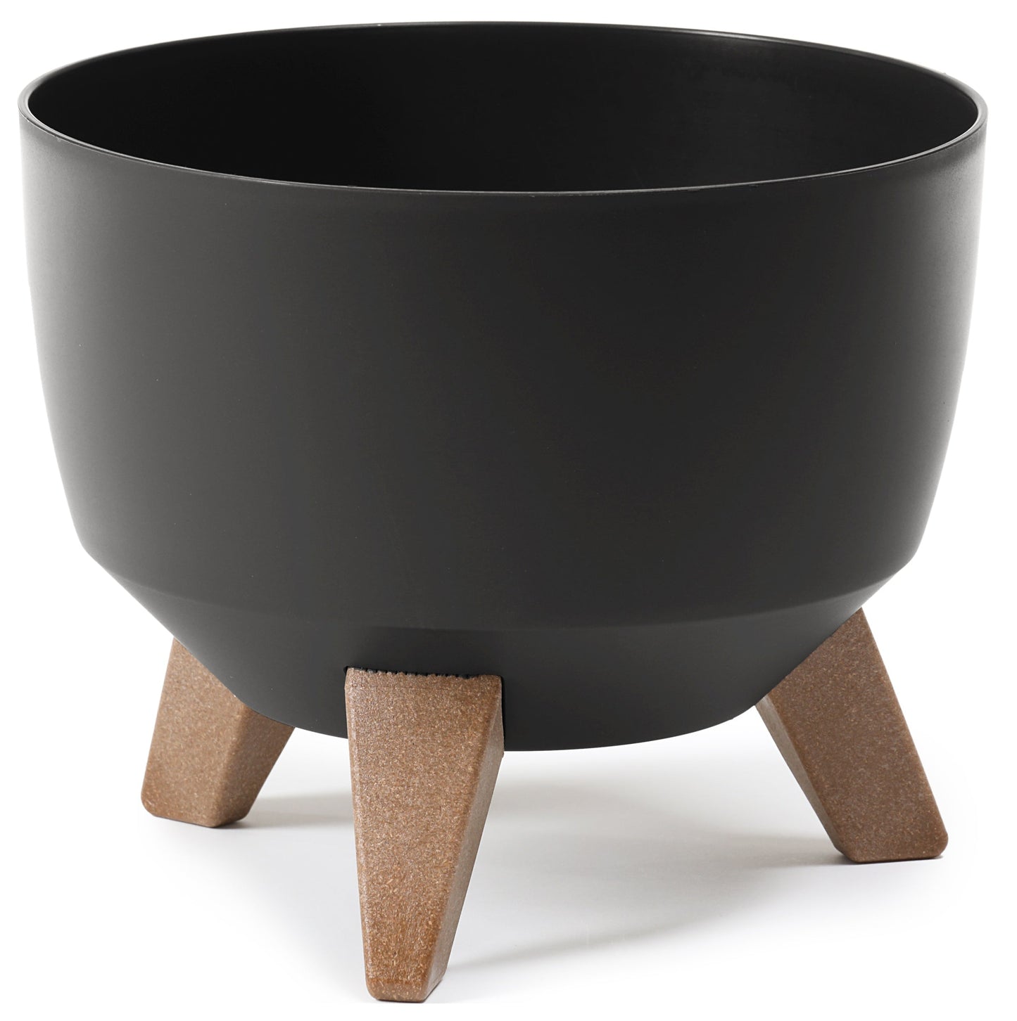Roma Black Planter Bowl with Legs, Drainage Plug & Insert – 290mm