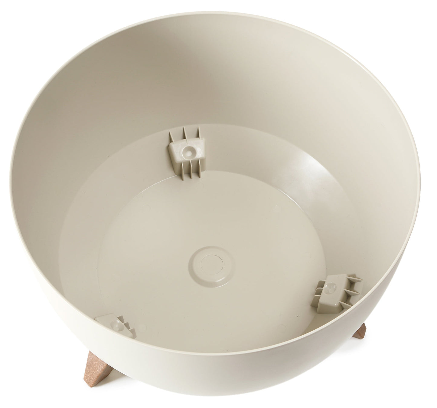 Roma 240mm White Bowl Plant Pot with Legs, Insert & Drain Hole with Plug