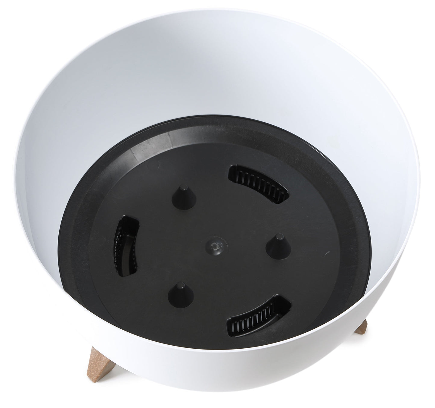Roma 240mm White Bowl Plant Pot with Legs, Insert & Drain Hole with Plug