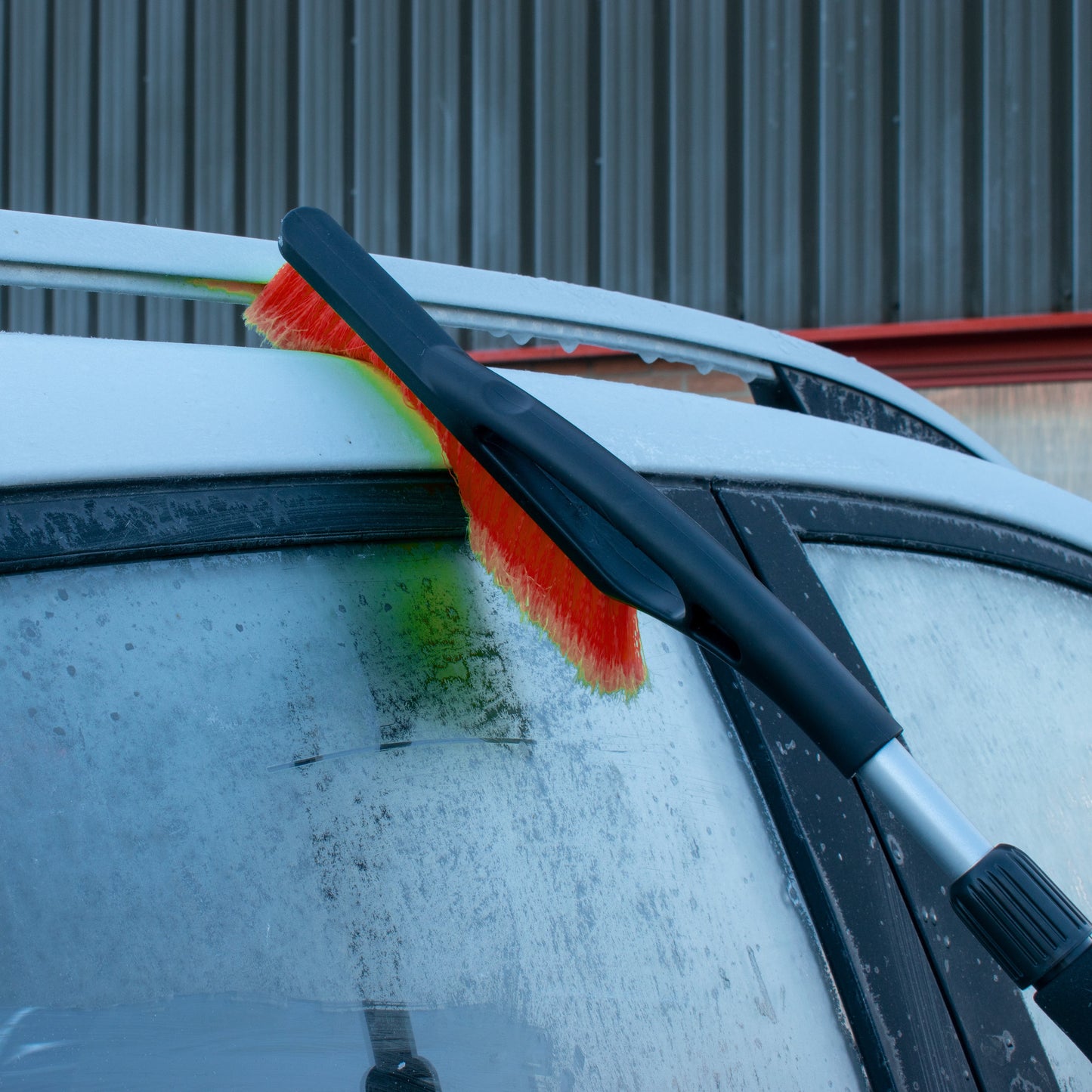 Orange Extendable Snow Brush with Ice Scraper