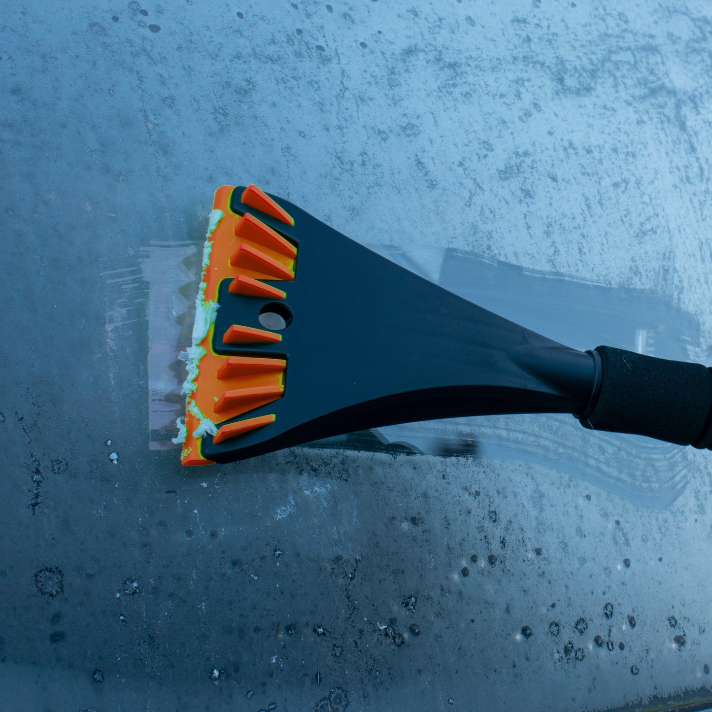 Orange Extendable Snow Brush with Ice Scraper