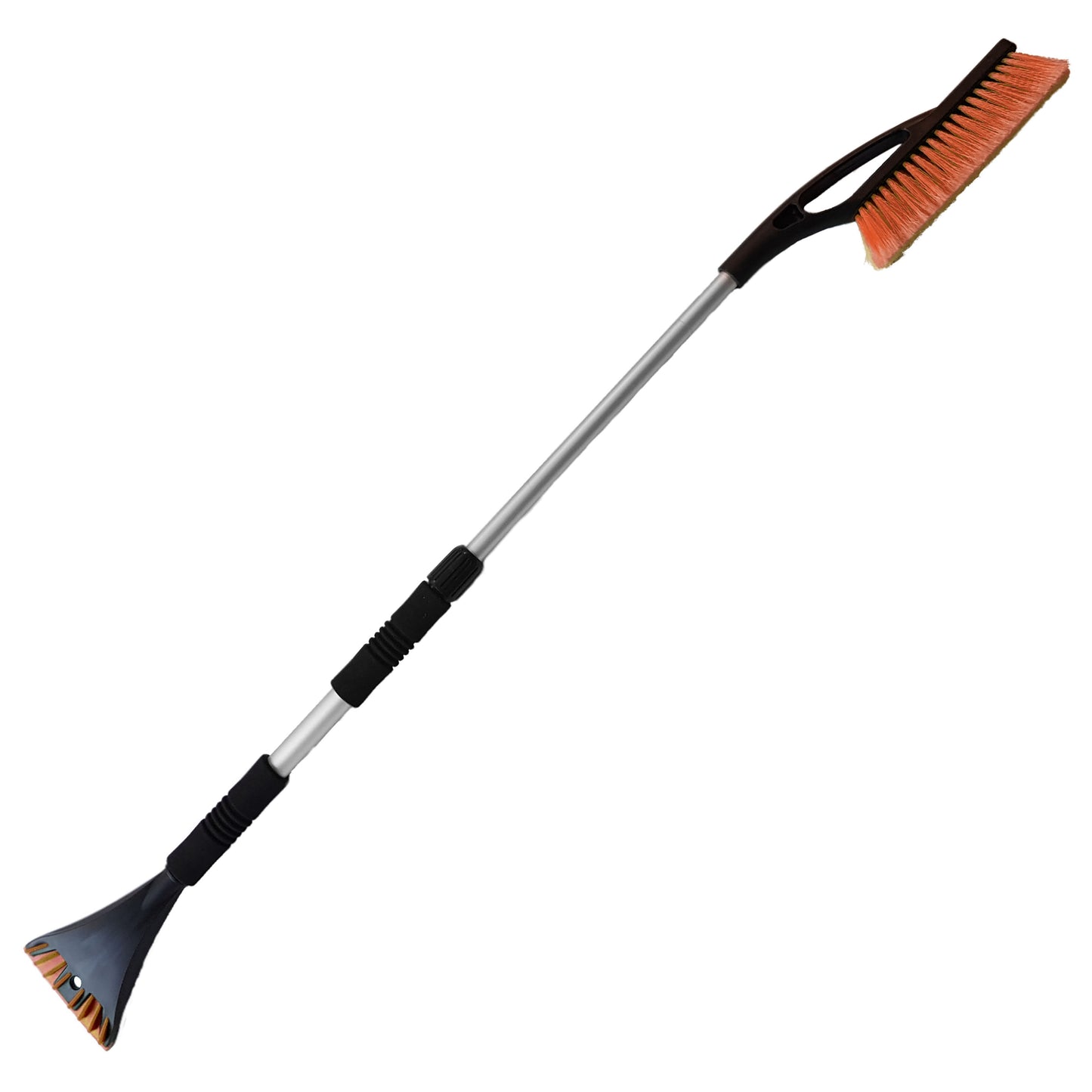 Orange Extendable Snow Brush with Ice Scraper