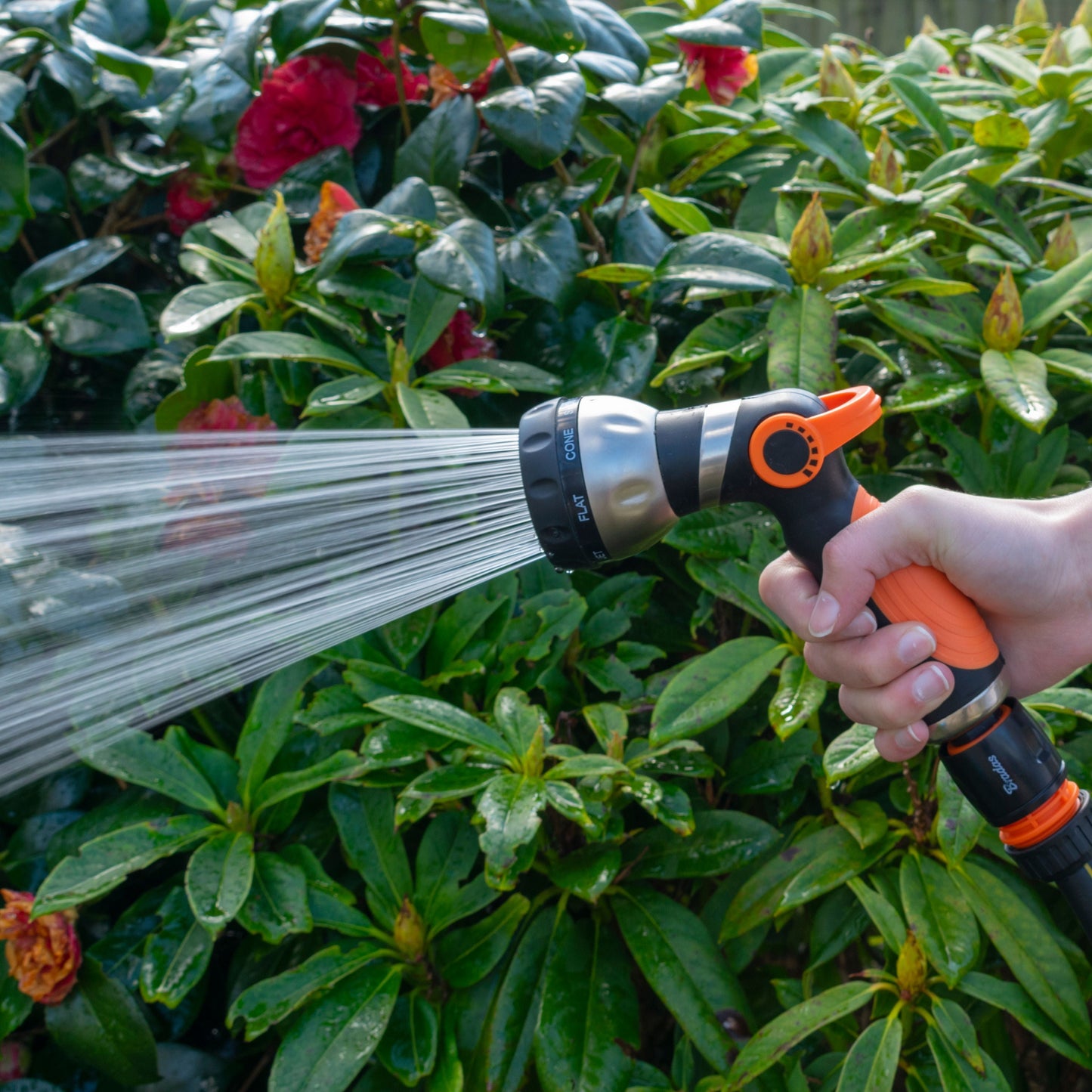 Cost Wise Black/Orange Multi‑Function Garden Hose Spray Gun with 8 Adjustable Patterns