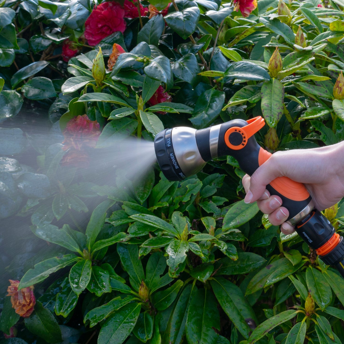 Cost Wise Black/Orange Multi‑Function Garden Hose Spray Gun with 8 Adjustable Patterns